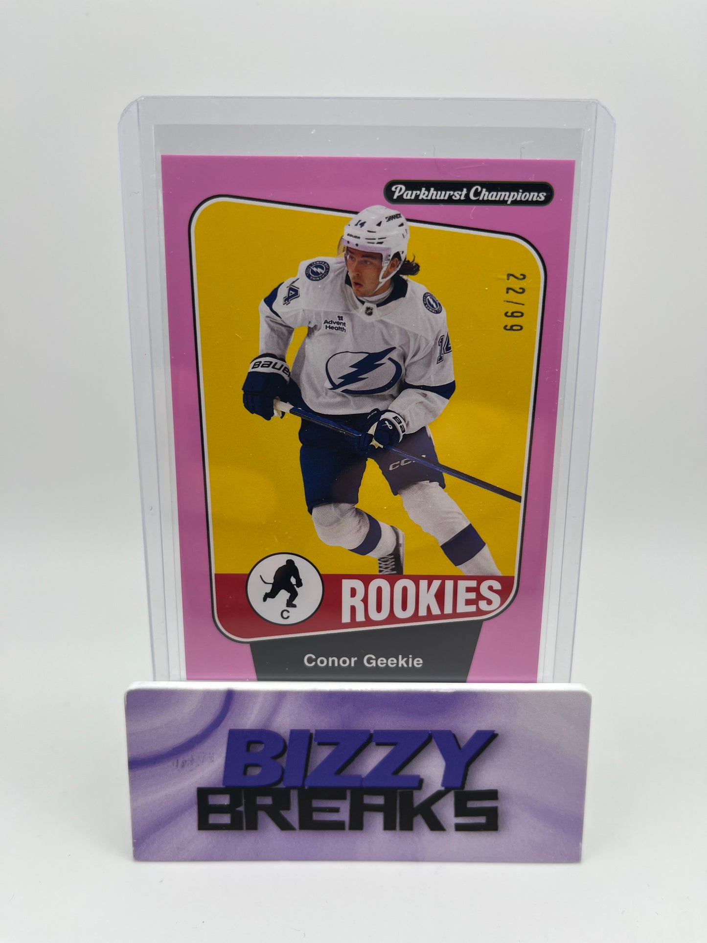 *SINGLES* CONOR GEEKIE PARKHURST CHAMPIONS SHELL PINK ROOKIE /99 TAMPA BAY LIGHTNING