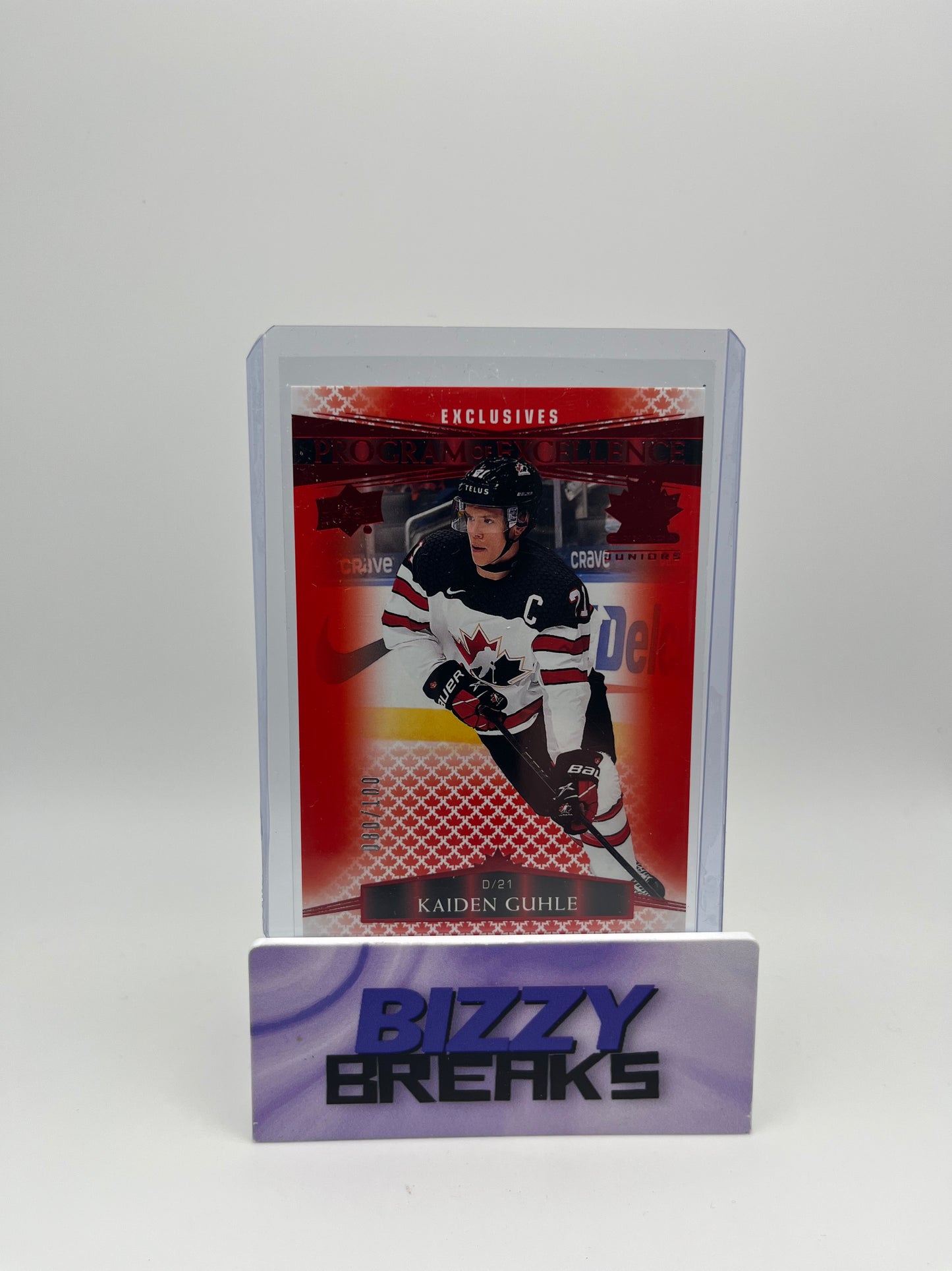 *SINGLES* KAIDEN GUHLE TEAM CANADA JUNIORS PROGRAM OF EXCELLENCE EXCLUSIVES 80/100 MONTREAL CANADIENS