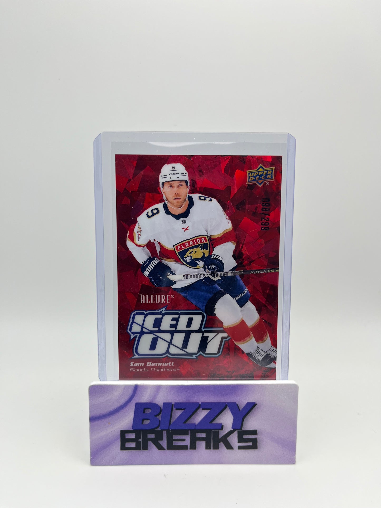 *SINGLES* SAM BENNETT ALLURE ICED OUT RED 98/299 FLORIDA PANTHERS