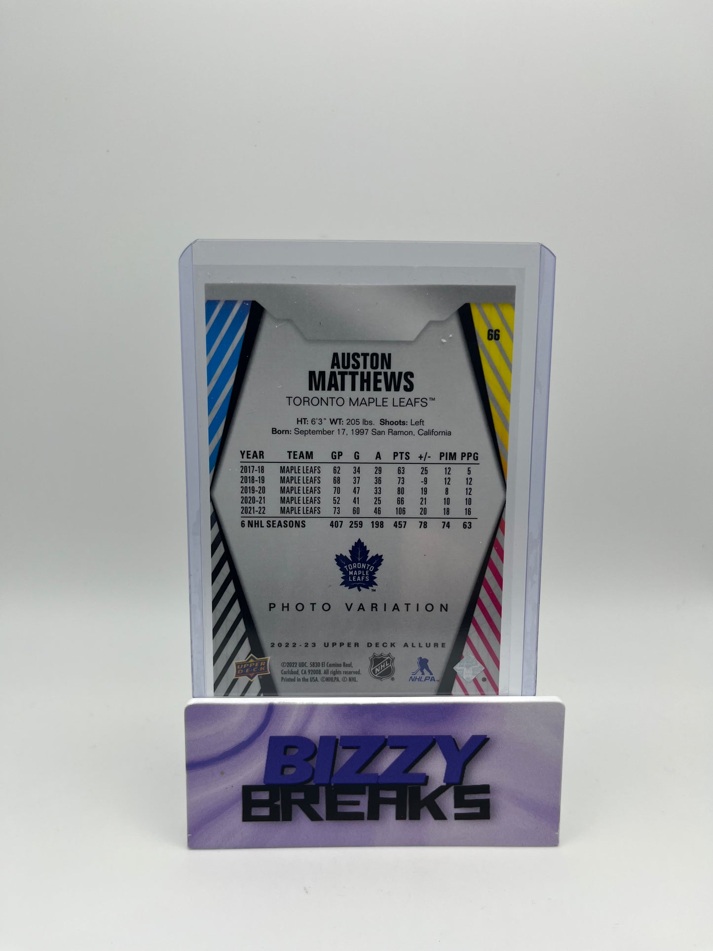 *SINGLES* AUSTON MATTHEWS ALLURE BASE PHOTO VARIATION TORONTO MAPLE LEAFS