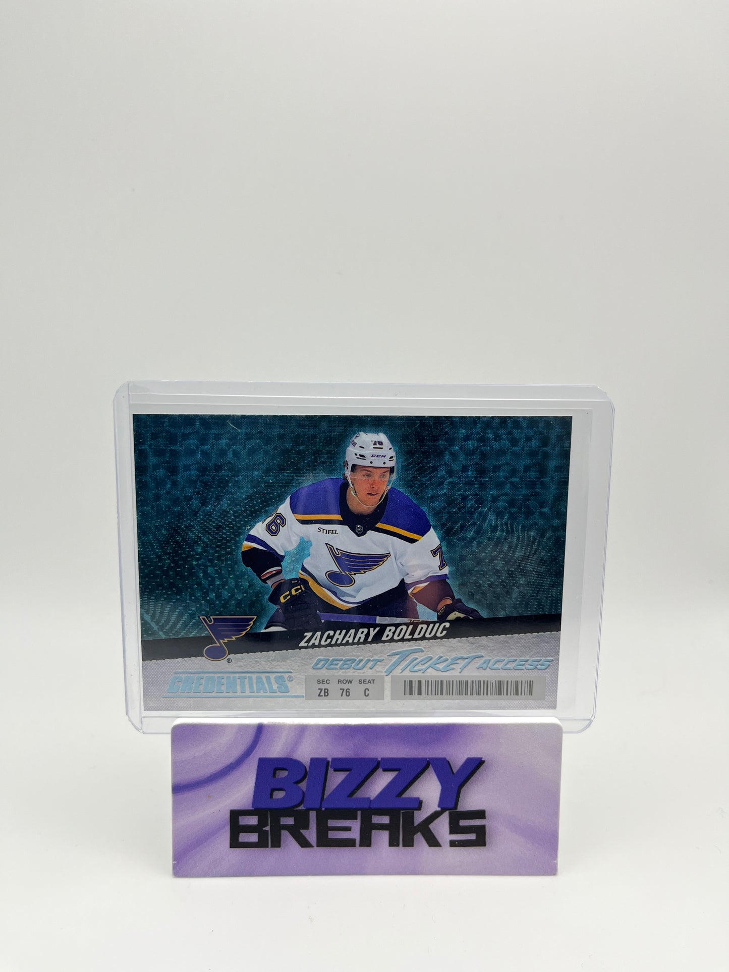 *SINGLES* ZACHARY BOLDUC CREDENTIALS DEBUT TICKET ACCESS HORIZONTAL ST. LOUIS BLUES