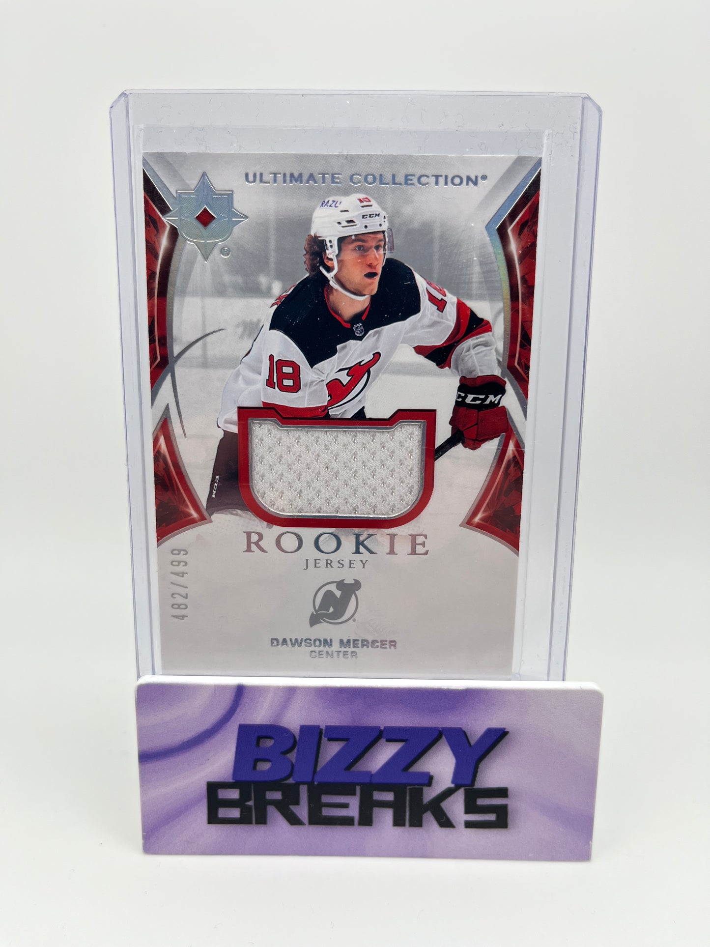 *SINGLES* DAWSON MERCER ULTIMATE ROOKIE JERSEY /499 NEW JERSEY DEVILS