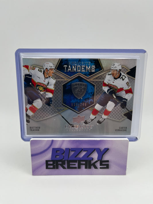 *SINGLES* MATTHEW TKACHUK CARTER VERHAEGHE EXQUISITE TANDEMS /299 FLORIDA PANTHERS