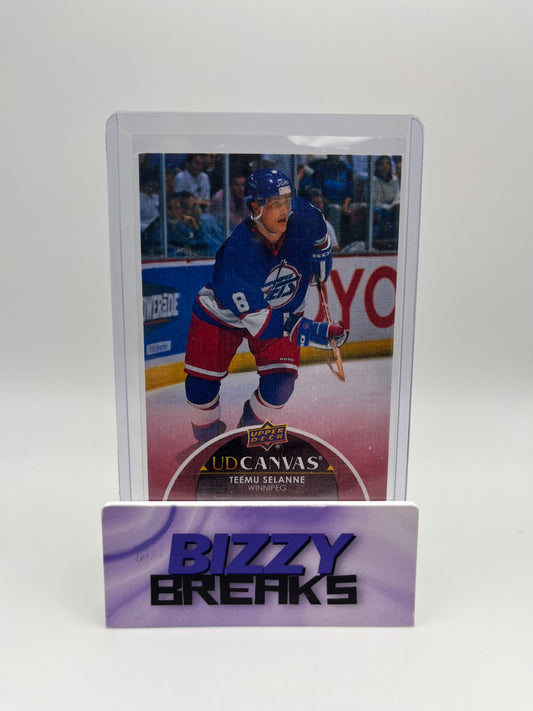 *SINGLES* TEEMU SELANNE UD CANVAS RETIRED WINNIPEG JETS