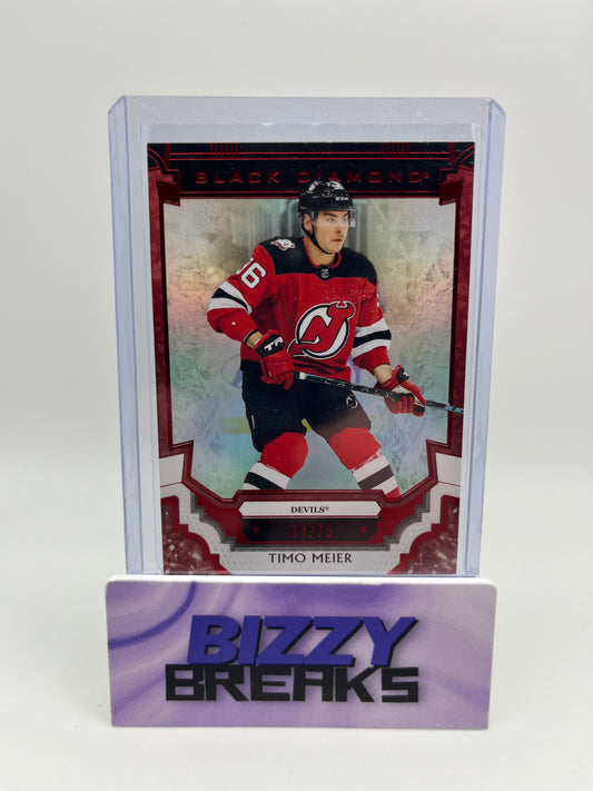 *SINGLES* TIMO MEIER BLACK DIAMOND BASE RED /75 NEW JERSEY DEVILS