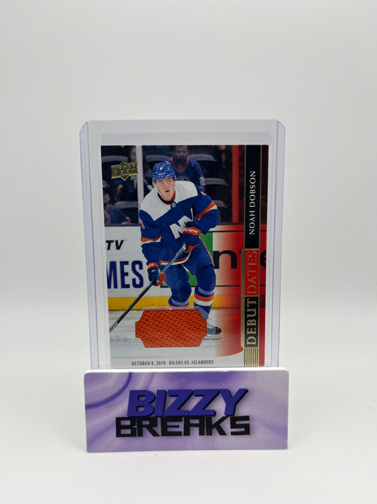 *SINGLES* NOAH DOBSON DEBUT DATES SWATCH NEW YORK ISLANDERS