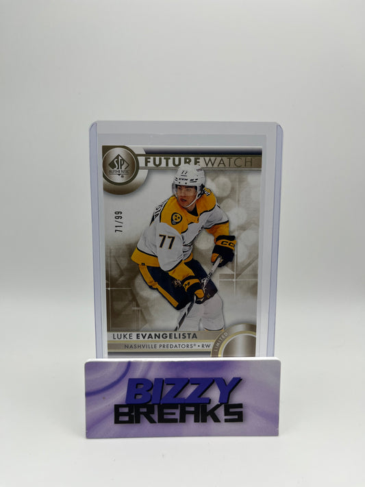 *SINGLES* LUKE EVANGELISTA LIMITED GOLD FUTURE WATCH 71/99 NASHVILLE PREDATORS