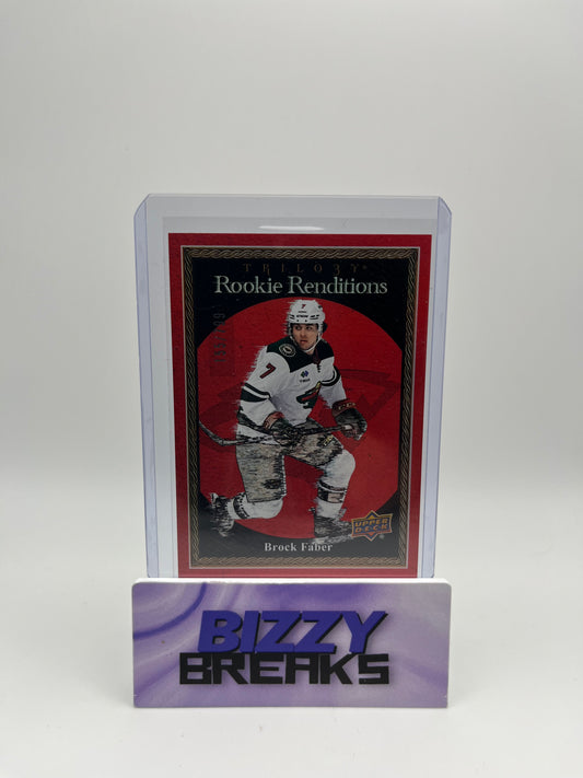 *SINGLES* BROCK FABER TRILOGY ROOKIE RENDITIONS RED 155/799 MINNESOTA WILD