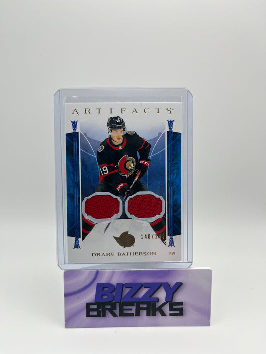*SINGLES* DRAKE BATHERSON ARTIFACTS DUAL JERSEY 148/249 OTTAWA SENATORS