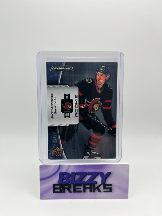*SINGLES* JAKE SANDERSON ENGRAINED EBONY ROOKIE 42/49 OTTAWA SENATORS