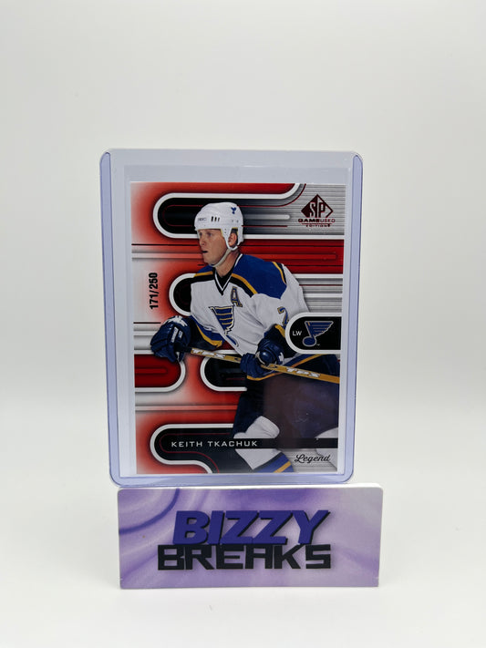 *SINGLES* KEITH TKACHUK SP GAMEUSED LEGEND BASE 171/250 ST. LOUIS BLUES