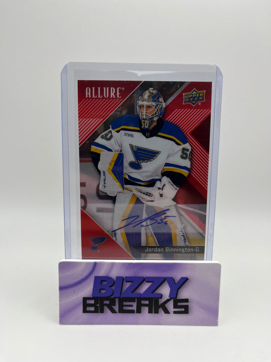 *SINGLES* JORDAN BINNINGTON RED RAINBOW AUTO SP ST. LOUIS BLUES