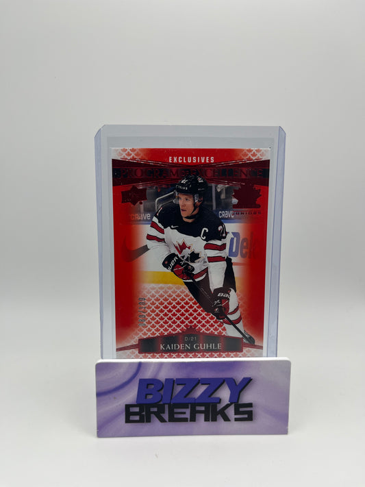 *SINGLES* KAIDEN GUHLE TEAM CANADA JUNIORS PROGRAM OF EXCELLENCE EXCLUSIVES 80/100 MONTREAL CANADIENS