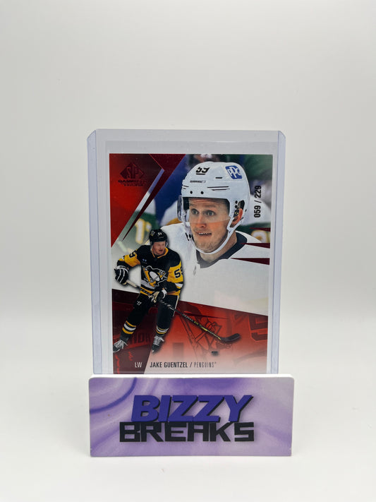 *SINGLES* JAKE GUENTZEL SP GAME USED BASE 59/229 PITTSBURGH PENGUINS