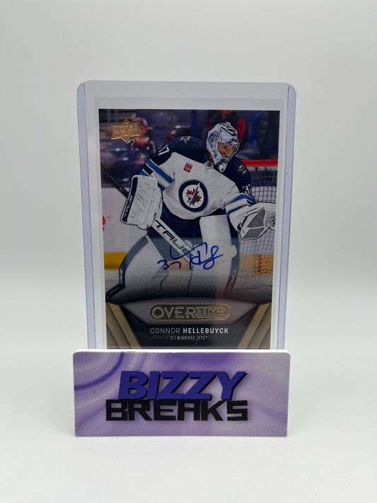 *SINGLES* CONNOR HELLEBUYCK OVERTIME GOLD BASE AUTO WINNIPEG JETS