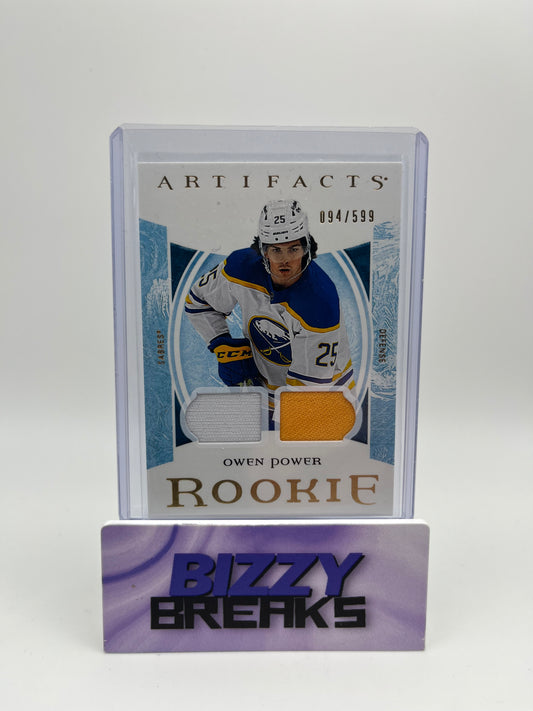 *SINGLES* OWEN POWER ARTIFACTS ROOKIE DUAL JERSEY 094/599 BUFFALO SABRES