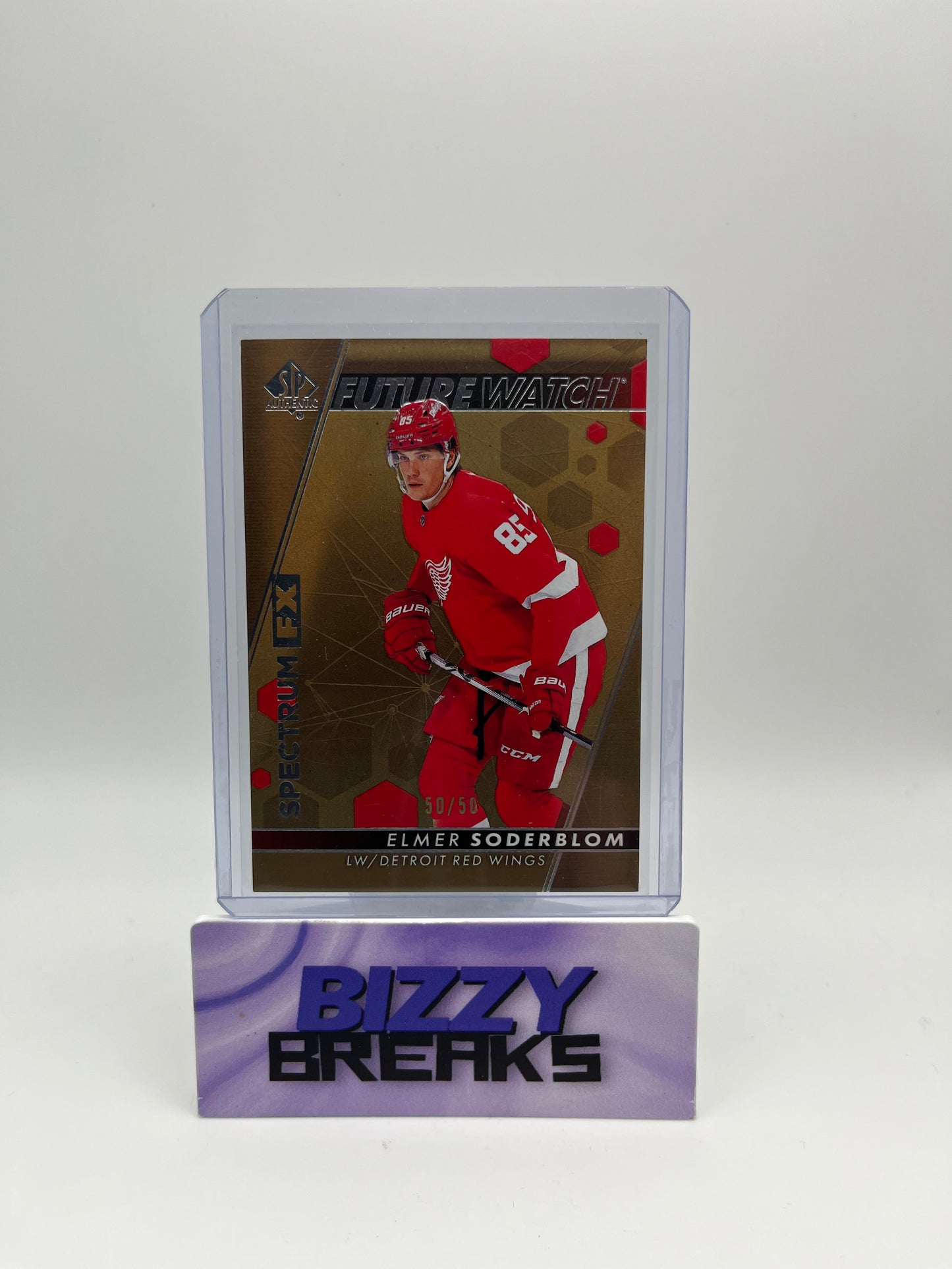 *SINGLES* ELMER SODERBLOM FUTURE WATCH SPECTRUM FX GOLD 50/50 DETROIT RED WINGS