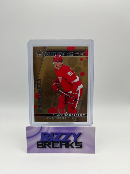 *SINGLES* ELMER SODERBLOM FUTURE WATCH SPECTRUM FX GOLD 50/50 DETROIT RED WINGS