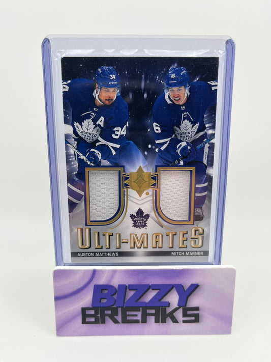 *SINGLES* Auston Matthews and Mitch Marner Ultimates Dual Jersey TORONTO MAPLE LEAFS