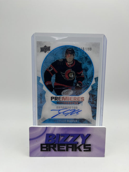 *SINGLES* TYLER KLEVEN ICE PREMIERES AUTOGRAPHS 110/199 OTTAWA SENATORS