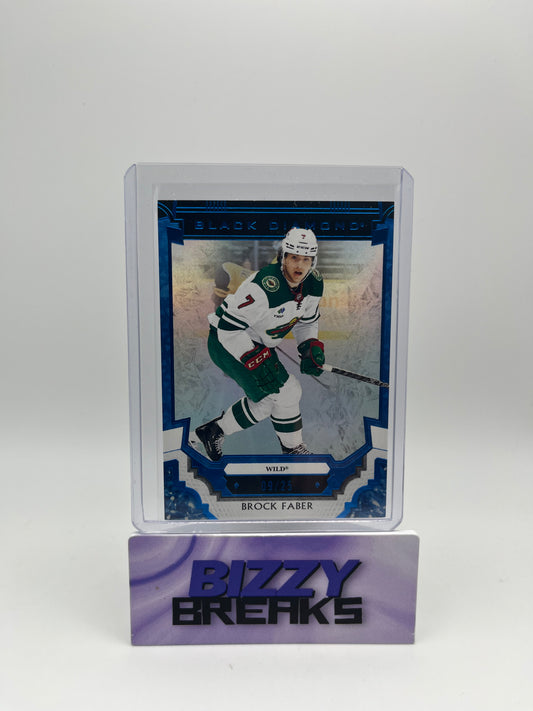 *SINGLES* BROCK FABER BLACK DIAMOND BASE ROOKIE BLUE 9/25 MINNESOTA WILD