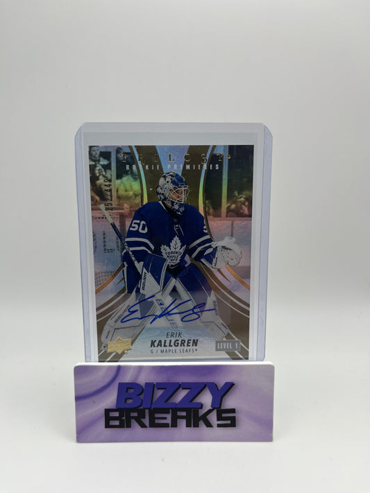 *SINGLES* ERIK KALLGREN TRILOGY ROOKIE PREMIERES AUTO 252/449 TORONTO MAPLE LEAFS