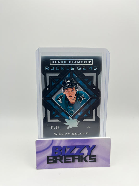 *SINGLES* WILLIAM EKLUND BLACK DIAMOND ROOKIE GEMS 57/99 SAN JOSE SHARKS