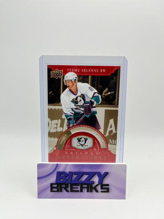 *SINGLES* TEEMU SELANNE TRILOGY GENERATIONS RED 488/699 ANAHEIM DUCKS